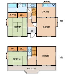 掛川駅 徒歩30分 1-2階の物件間取画像